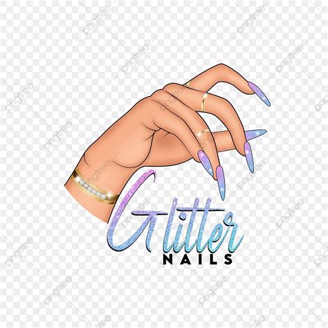 Glitter Nails Vector PNG Images, Pretty Hand With Glitter Nails, Pretty ...