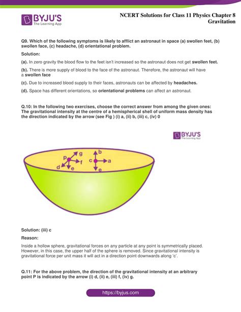 NCERT Solutions for Class 11 Physics Chapter 8 Gravitation