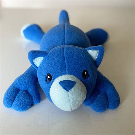 toy gift for girl gift for boy kitty fleece cute stars Cosmo Cat stuffed animal blue plushie ...