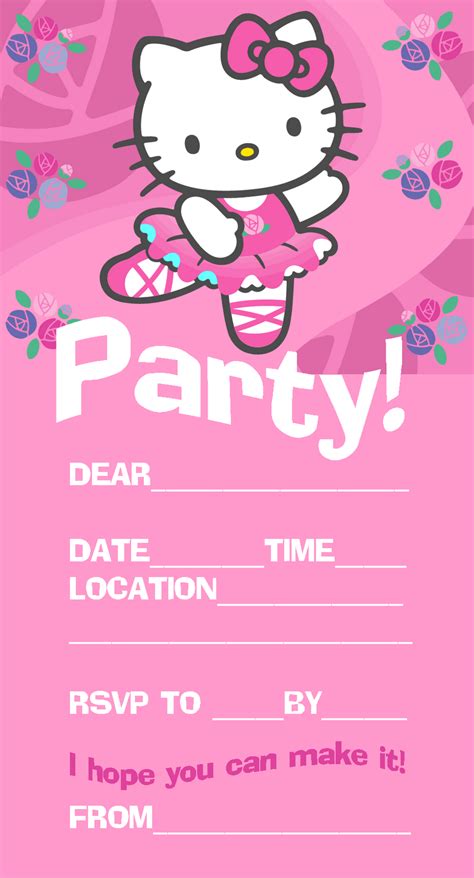 Hello Kitty Blank Party Invitat