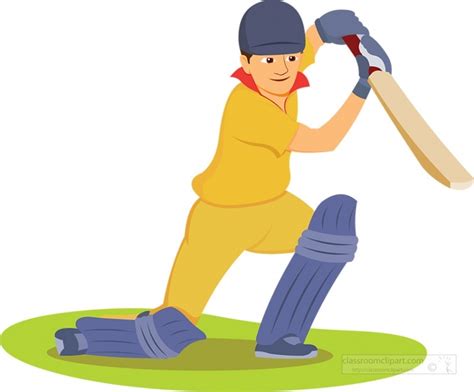 Cricket Batsman With Bat Batting Viewed of Front - vector clip art ...