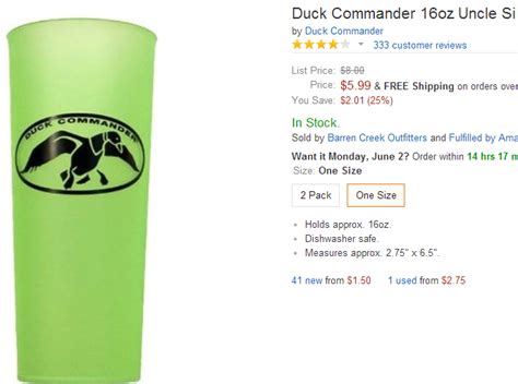 Fathers Day Gift idea - Duck Dynasty - Duck Commander Uncle Si cup - A ...