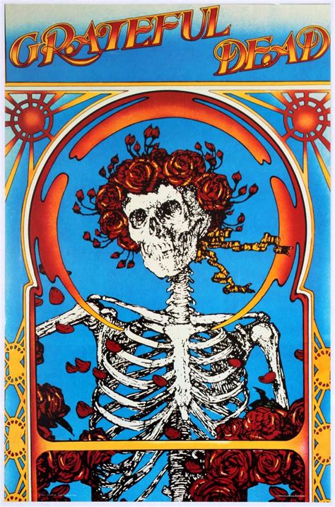 Sold Price: Original Advertising Poster Grateful Dead Skulls and Roses - June 6, 0118 3:00 PM BST