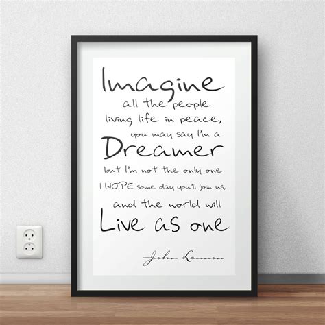 Imagine John Lennon Printable Wall Art home decor beatles poster print INSTANT DOWNLOAD | Wall ...