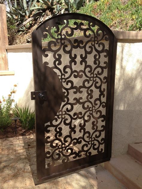 Custom Made Gate Metal Custom Garden Entry Walk Thru Pedestrian Gates ...