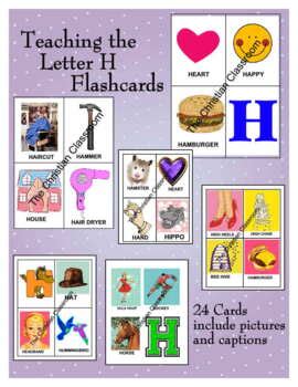 TEACHING THE LETTER H PICTURE AND WORDS FLASHCARDS by TheChristianClassroom