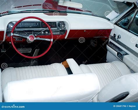 Vintage Car Luxury Interior Stock Photo - Image of control, metallic ...