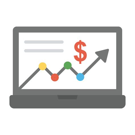 Financial growth line chart on laptop screen, website analytics 27194137 Vector Art at Vecteezy