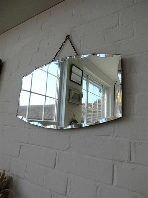 Vintage Bevelled Edge Wall Mirror Art Deco Beveled Edge Mirror | eBay