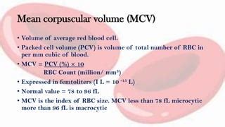 RBC Indices- MCV, MCH, MCHC II Blood Physiology | PPT