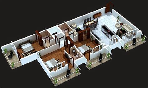 50 EFFICIENT AND SPACIOUS HOUSE PLANS | Three bedroom house plan, House with balcony, House ...