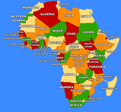 Africa Map with Major Cities