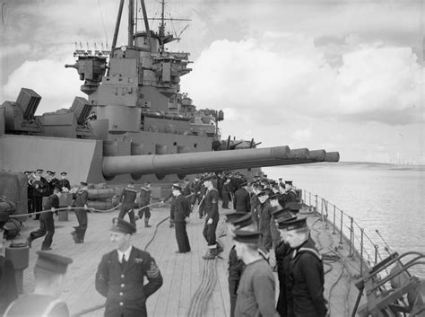 Y turret and the aft superstructure of battleship HMS Prince of Wales ...