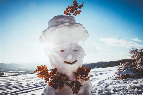 Snowman Portrait Fun in Winter Stock Photo - Image of portrait, father ...