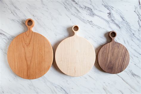 Round Cherry Wood Cutting Board with Handle | Adirondack Kitchen