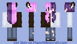 Two Toned Hair with Wolf Ears Minecraft Skin