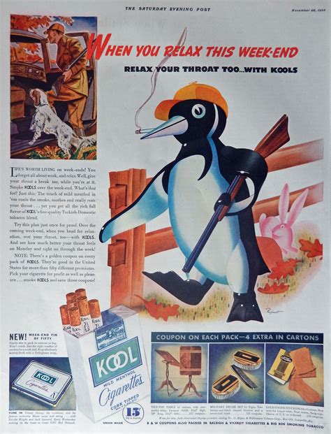 Kool Cigarettes, Vintage Ad. Penguin hunting - Art Prints