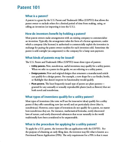 Provisional Patent Specification Template