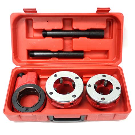 Manual Pipe Threader Threading Machine Kit with 3 Dies Tap Set Portable Manual Pipe Threader Tap ...