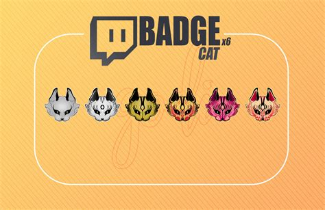 Twitch Badges CAT x6 | Etsy