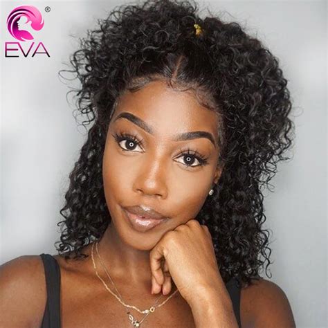 Eva 13x4 Short Curly Lace Front Human Hair Wigs Pre Plucked With Baby ...