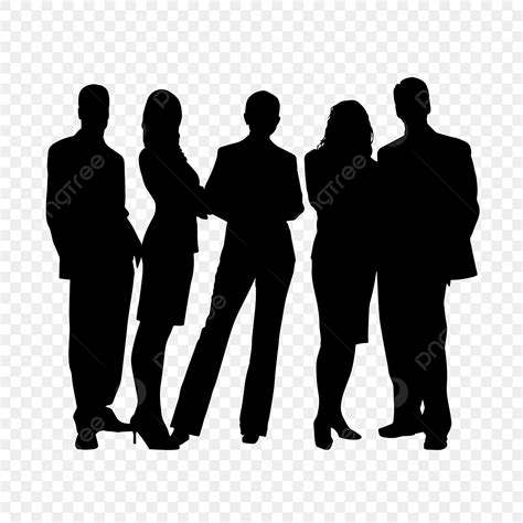 Business Team Silhouette Vector PNG, Business Office Team Silhouette, Business, Office Character ...