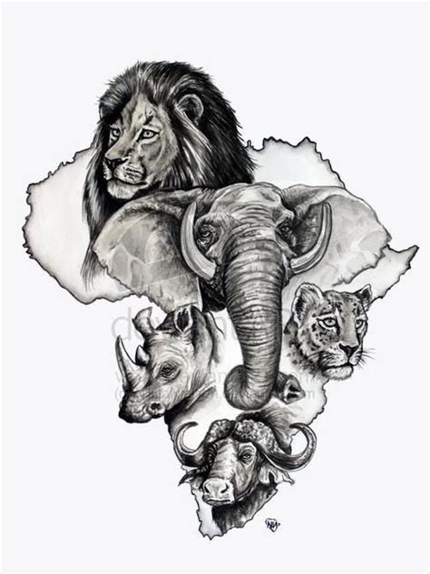 big five africa tattoo - alexgaskarthhandtattoo