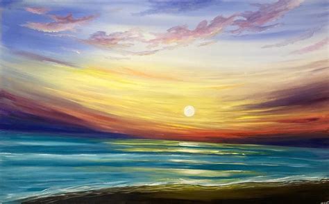 Sunset Horizon Painting by Aisha Haider | Saatchi Art