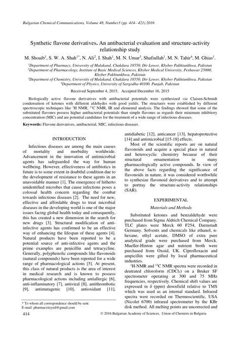 (PDF) Synthetic flavone derivatives. An antibacterial evaluation and structure-activity ...