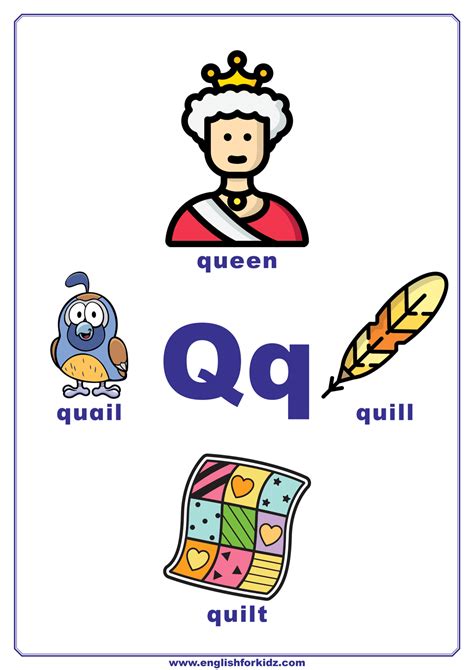 Letter Q Worksheets, Flash Cards, Coloring Pages