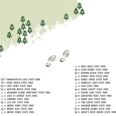 Maine State Parks Map | Maine Map | Gift For Traveler | Digital Print ...