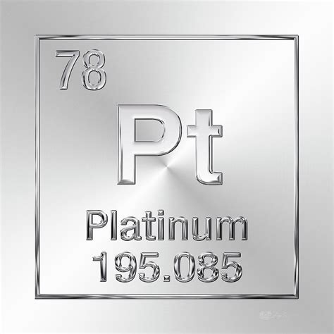 Periodic Table of Elements - Platinum - Pt Digital Art by Serge Averbukh - Fine Art America