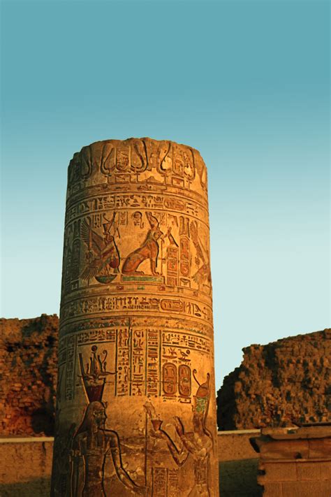 Egyptian Pillar At Sunset Free Stock Photo - Public Domain Pictures