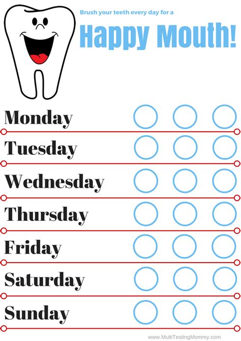 Chart For Brushing Teeth