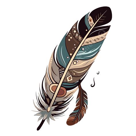 Eagle Feather Vector, Sticker Clipart An Indian Feather With Tribal ...