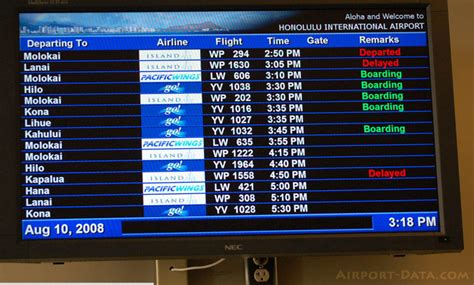 arrivals, departures board Honolulu International Airport, Departures ...