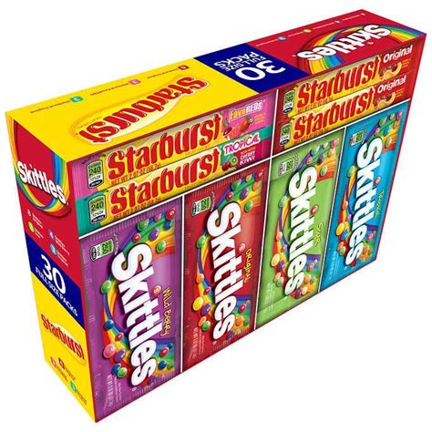 Skittles and Starburst Chewy Candy, Variety Pack, Full Size, 30-count | Skittles, Chewy candy ...