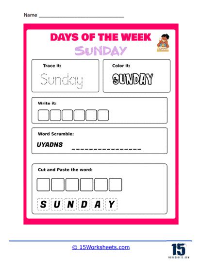 Days of the Week Worksheets - Superstar Worksheets - Worksheets Library