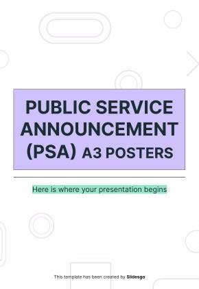 Public Service Announcement (PSA) Posters