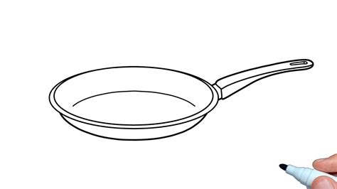 How to draw a Frying Pan step by step - YouTube