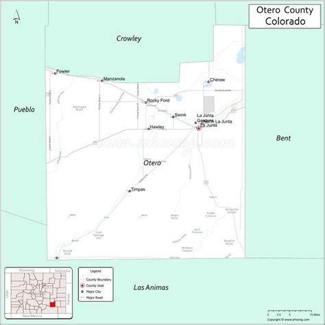 Map of Otero County, Colorado