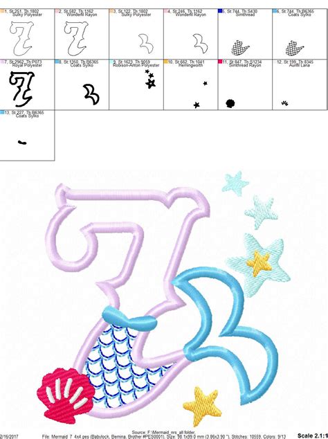 Mermaid Tail Birthday number, Mermaid number SEVEN 7 applique, Mermaid ...