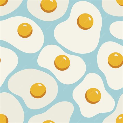 Premium Vector | Pattern scrambled eggs on a blue background flat ...