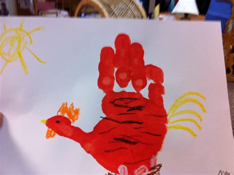 Handprint Little Red Hen - Fairy Dust Teaching