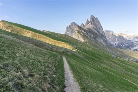 Seceda Summit at Sunset. View of Odle Mountain Range in Dolomites Stock Photo - Image of ...