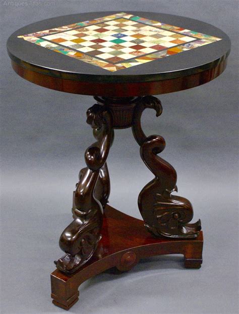 A 19th Century Carved & Marble Chess Table - Antiques Atlas