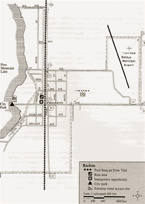 Backus Minnesota City Map - MN Bike Trail Maps - Paul Bunyan Trail Maps