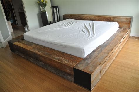 Environment Furniture Luxury Reclaimed Wood Platform Bed | Platform bed ...