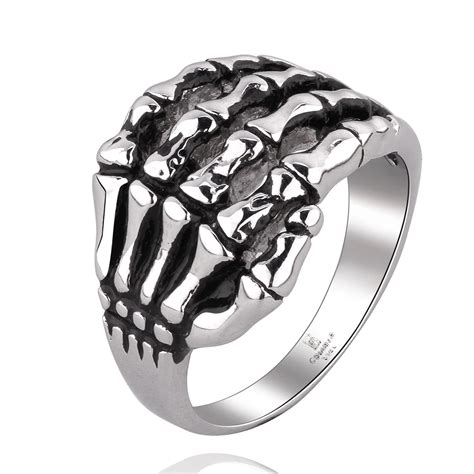 Skeleton Hand Ring Punk Retro Autumn New Arrival Tiny Skeleton Hand Grasping Your Finger sr116 ...