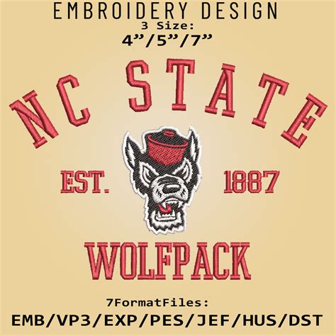 NC State Wolfpack embroidery design, NCAA Logo Embroidery Fi - Inspire ...